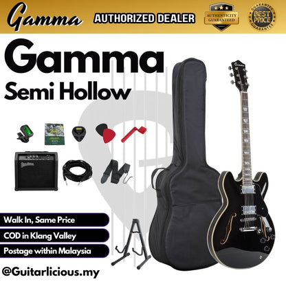 Gamma Semi Hollow Body Electric Guitar with Double Closed Humbucker (SGT)