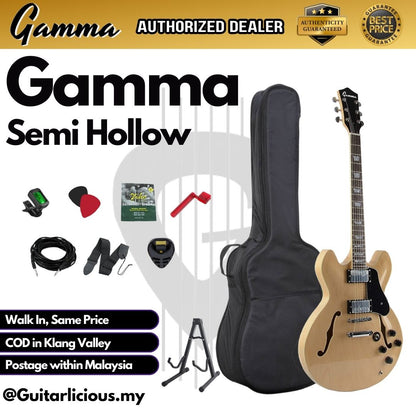 Gamma Semi Hollow Body Electric Guitar with Double Closed Humbucker (SGT)