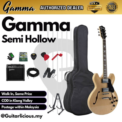 Gamma Semi Hollow Body Electric Guitar with Double Closed Humbucker (SGT)