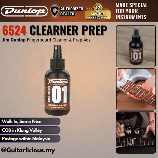 Jim Dunlop 6524 01 Guitar Fingerboard Cleaner & Prep (4oz) | Formula 65