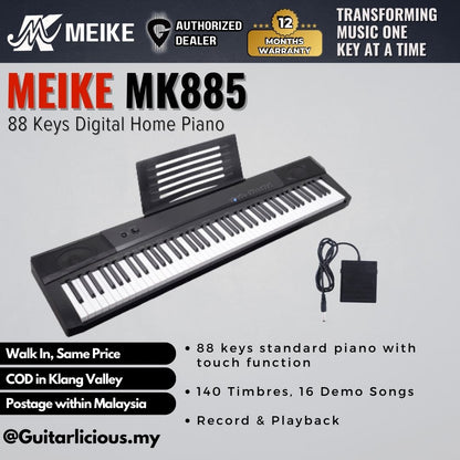 MEIKE 88 Keys Digital Electronic Piano with Semi-weighted Keys - (MK885)