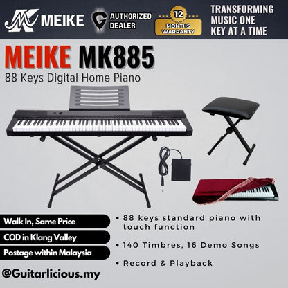 MEIKE 88 Keys Digital Electronic Piano with Semi-weighted Keys - (MK885)