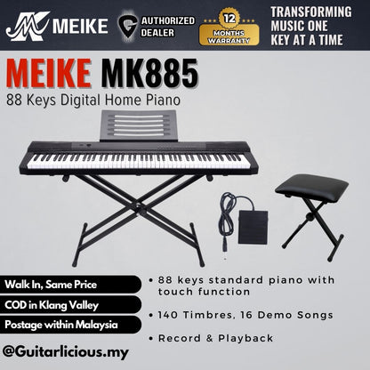 MEIKE 88 Keys Digital Electronic Piano with Semi-weighted Keys - (MK885)