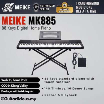 MEIKE 88 Keys Digital Electronic Piano with Semi-weighted Keys - (MK885)