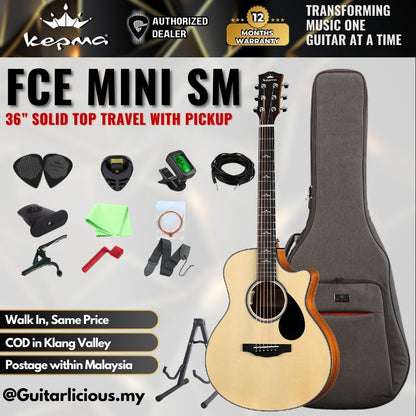 Kepma FC Mini SM Elite Series 36” Solid Top Travel Acoustic Guitar with Pickup ( FCe Mini-SM )