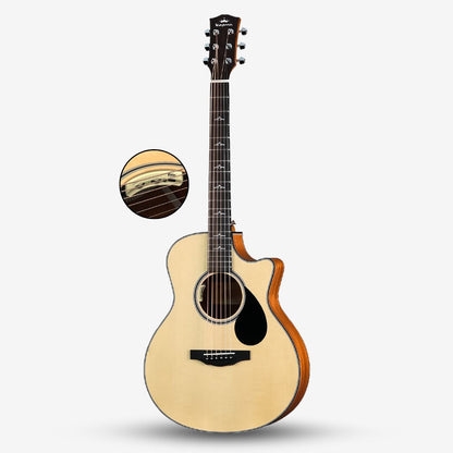 Kepma FC Mini SM Elite Series 36” Solid Top Travel Acoustic Guitar with Pickup ( FCe Mini-SM )