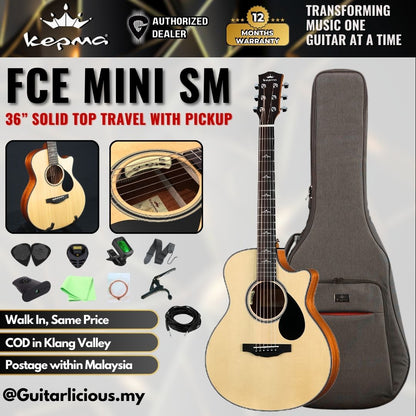 Kepma FC Mini SM Elite Series 36” Solid Top Travel Acoustic Guitar with Pickup ( FCe Mini-SM )