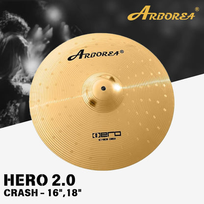 Arborea Cymbals Hero 2.0 Series Cymbal Set / Hi-Hat , Splash , Crash, Ride, Stacker , China