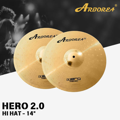 Arborea Cymbals Hero 2.0 Series Cymbal Set / Hi-Hat , Splash , Crash, Ride, Stacker , China