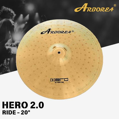 Arborea Cymbals Hero 2.0 Series Cymbal Set / Hi-Hat , Splash , Crash, Ride, Stacker , China