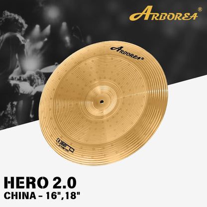 Arborea Cymbals Hero 2.0 Series Cymbal Set / Hi-Hat , Splash , Crash, Ride, Stacker , China