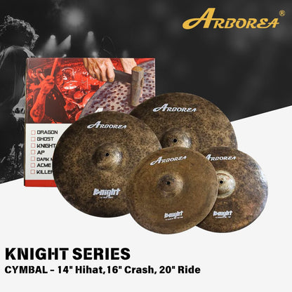 Arborea Cymbals B20 Knight Series Cymbal Set / Hi-Hat , Splash , Crash, Ride, Stacker , China