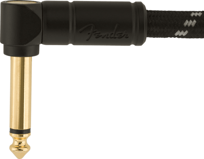Fender Deluxe Series Angled Instrument Cable, 10ft, Black Tweed