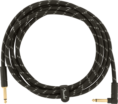 Fender Deluxe Series Angled Instrument Cable, 10ft, Black Tweed