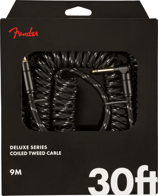 Fender Deluxe Coil Guitar Cable, Black Tweed, 30ft