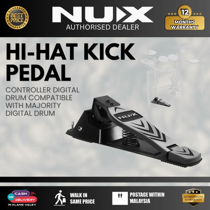 NUX Hi-Hat Kick Pedal Controller Digital Drum Compatible with Majority Digital Drum (Hi Hat)