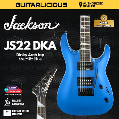 Jackson JS Series Dinky Arch top JS22 DKA Electric Guitar, Amaranth FB - Metallic Blue