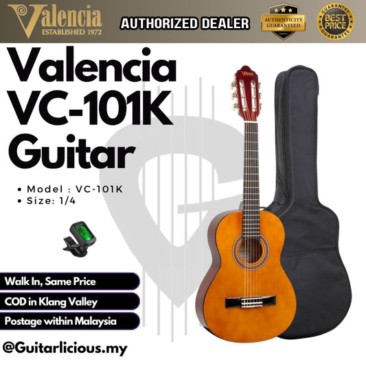 VALENCIA VC-101K 1/4 Classical Guitar C/w guitar bag & tuner