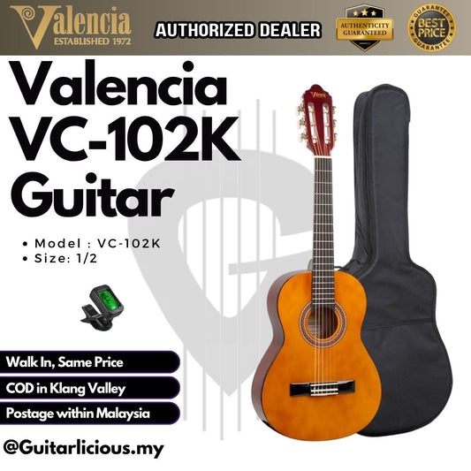 VALENCIA VC-102K 1/2 Classical Guitar C/w guitar bag & tuner
