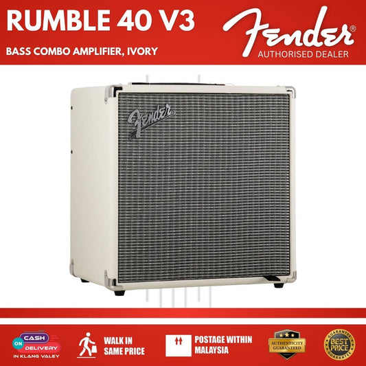 Fender Rumble 40 V3 Bass Combo Amplifier, Ivory