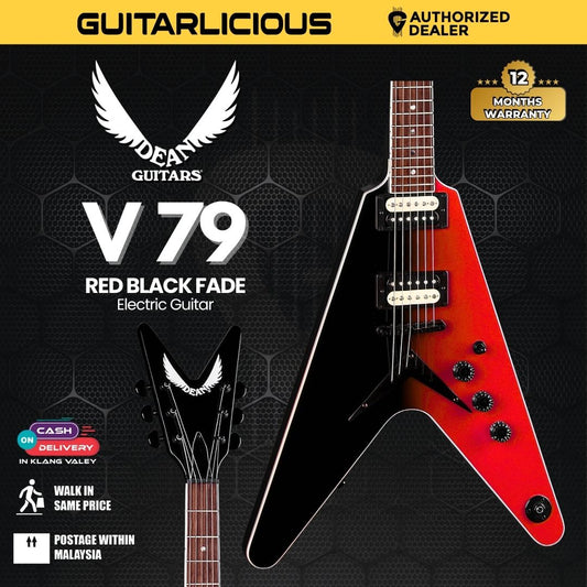 Dean V 79 Electric Guitar - Red Black Fade