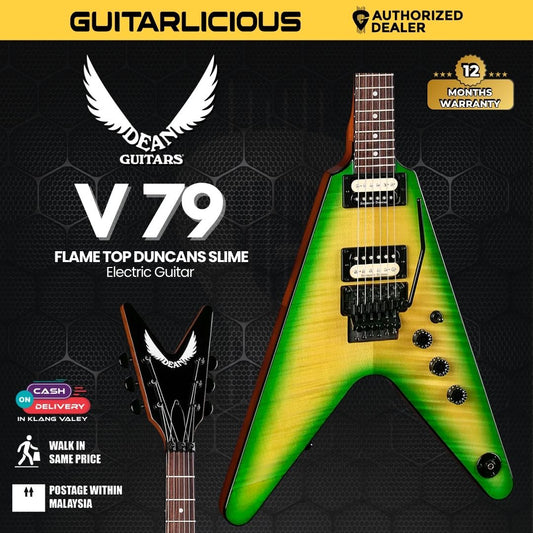 Dean V 79 Flame Top Electric Guitar - Duncans Slime