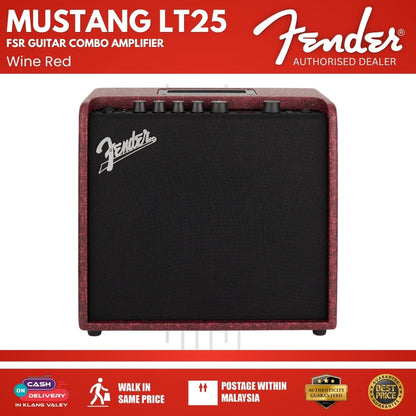 Fender FSR Mustang LT25 Guitar Combo Amplifier - Wine Red ( Mustang LT25 / LT25 / LT-25 )