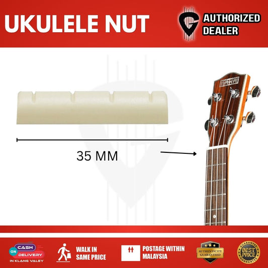 Ukulele Nut & Saddle Set – Ukulele (Plastic/Bone Compatible) (35mm / 55mm)