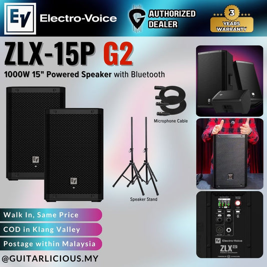 EV Electro-Voice ZLX-15P G2 1000W 15" Powered Speaker with Bluetooth -  Each /  Pair ( ZLX-15P / ZLX 15P )