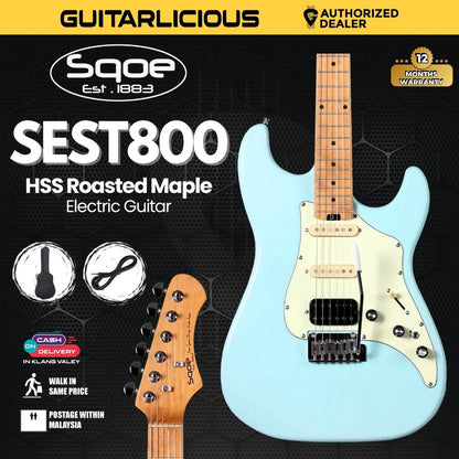 SQOE SEST800 HSS Roasted Maple Series Electric Guitar ( SEST / SEST-800 / ST 800 )