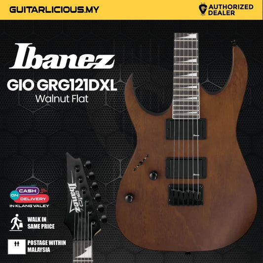Ibanez GIO GRG121DXL (Left Handed)  Double Humbucker (HH) Electric Guitar - Walnut Flat