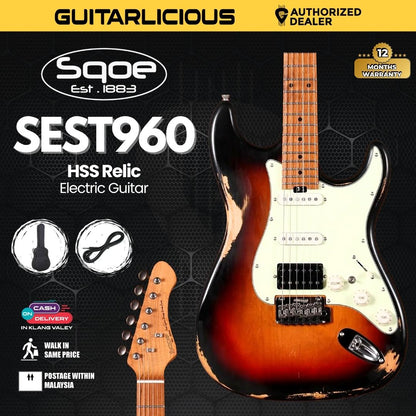 SQOE SEST960 HSS Roasted Maple Relic Series Electric Guitar ( SEST / SEST-960 / ST 960 )