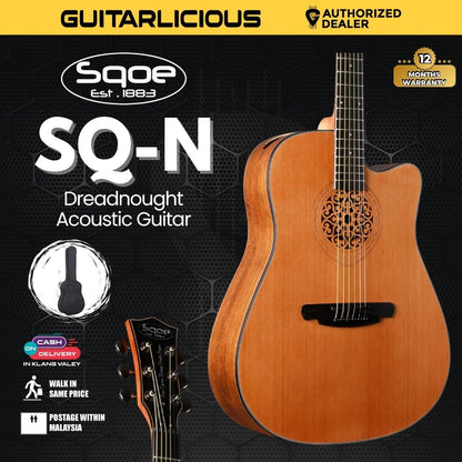SQOE SQ-N 40 inch Dreadnought Acoustic Guitar ( SQOE/ SQ N / SQ-N )