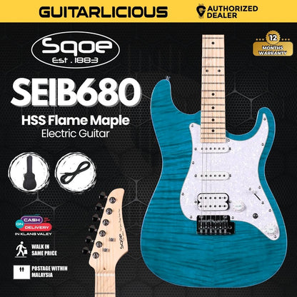 SQOE SEIB680 HSS with Flame Maple Top Electric Guitar ( Humbucker / SEIB 680/ SEIB - 680 )