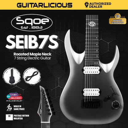 SQOE SEIB7S 7 String with Roasted Maple Neck Electric Guitar ( Humbucker / SEIB7S / SEIB - 7S)