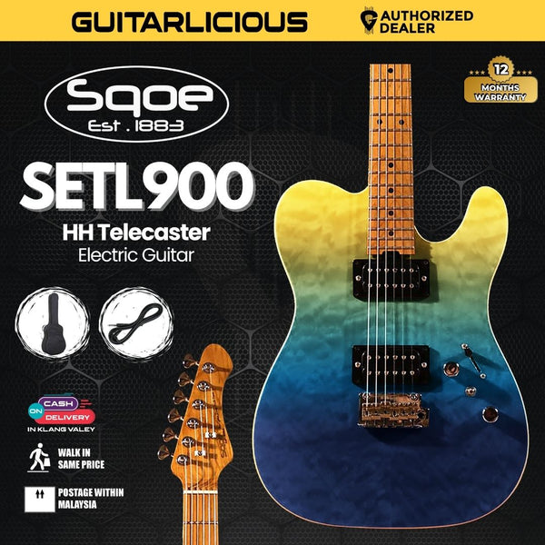 SQOE SETL900 HH Roasted Maple Series Telecaster Electric Guitar ( SETL 900 / SETL-900 ) - Website Clearance