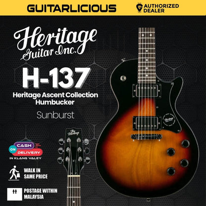 Heritage Ascent Collection H-137 Humbucker Electric Guitar, Sunburst