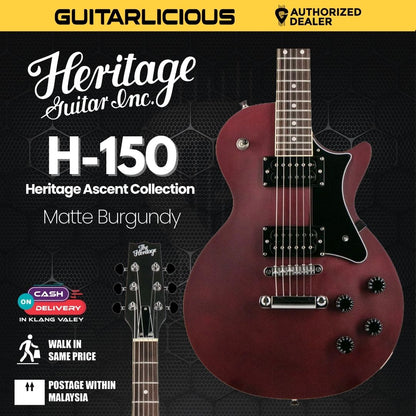 Heritage Ascent Collection H-150 Electric Guitar, Matte Burgundy