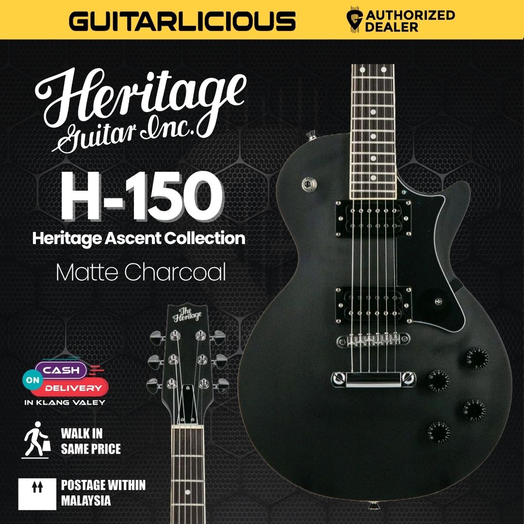 Heritage Ascent Collection H-150 Electric Guitar, Matte Charcoal ...