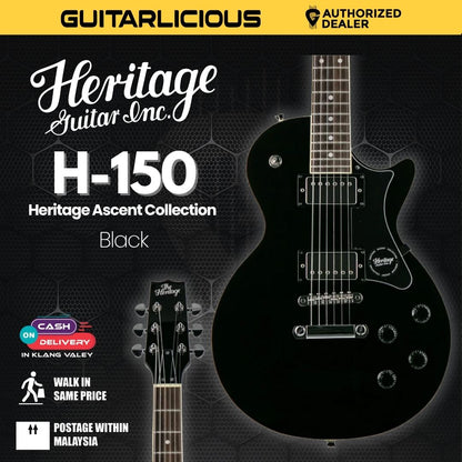 Heritage Ascent Collection H-150 Electric Guitar, Black