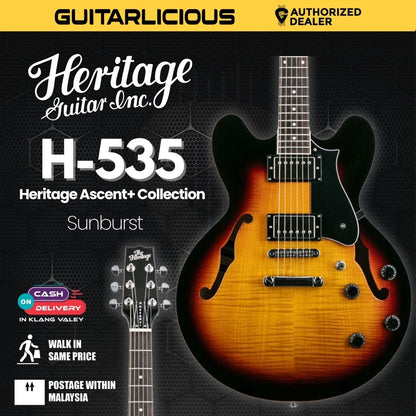 Heritage Ascent+ Collection H-535 Electric Guitar, Sunburst