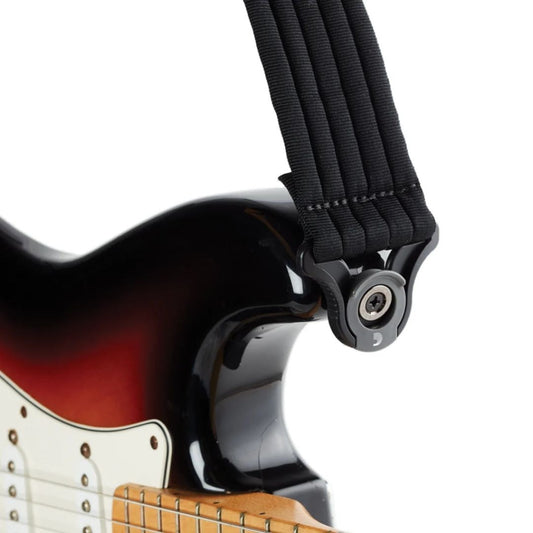 D'Addario 50mm Auto Lock Guitar Strap, Black ( Black / 50BAL00 )