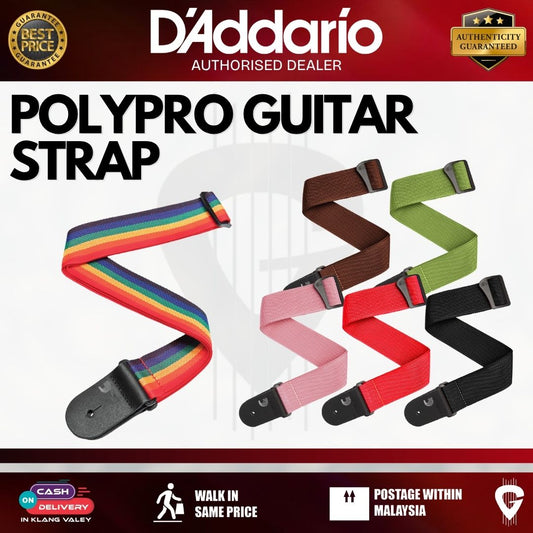 D'Addario Polypro Guitar Strap ( PWS100 /PWS101 / PWS106 /PWS107 /PWS109 /PWS111 )