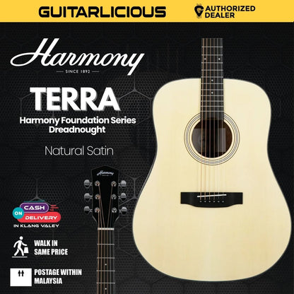 Harmony Foundation Series Terra Dreadnought Acoustic Guitar - Natural Satin