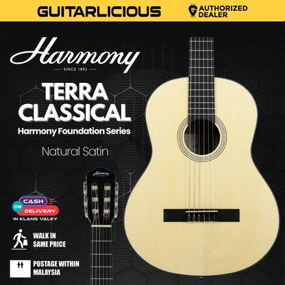 Harmony Foundation Series Terra Classical Acoustic Guitar - Natural Satin