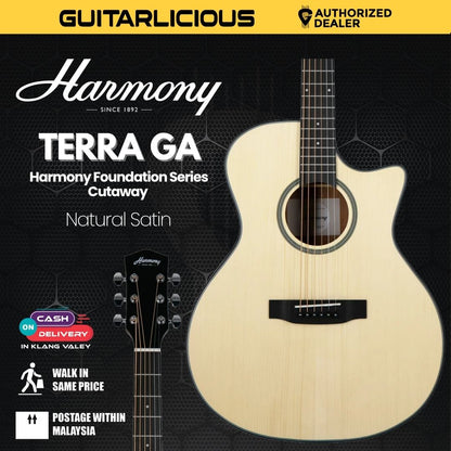 Harmony Foundation Series Terra GA Cutaway Acoustic Guitar - Natural Satin