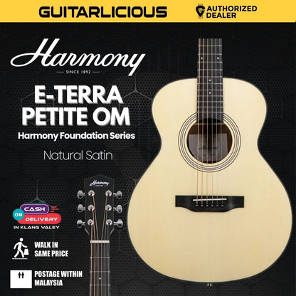 Harmony Foundation Series e-Terra Petite OM Acoustic Guitar w/Bag - Natural Satin
