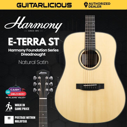 Harmony Foundation Series e-Terra ST Dreadnought Acoustic Guitar - Natural Satin