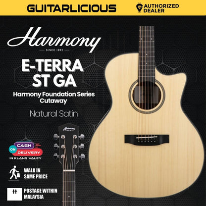 Harmony Foundation Series e-Terra ST GA Cutaway Acoustic Guitar - Natural Satin