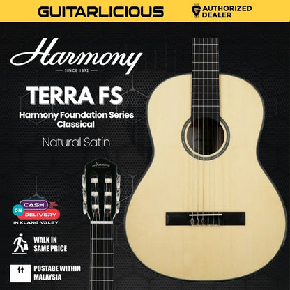 Harmony Foundation Series Terra FS Classical Acoustic Guitar, Natural Gloss